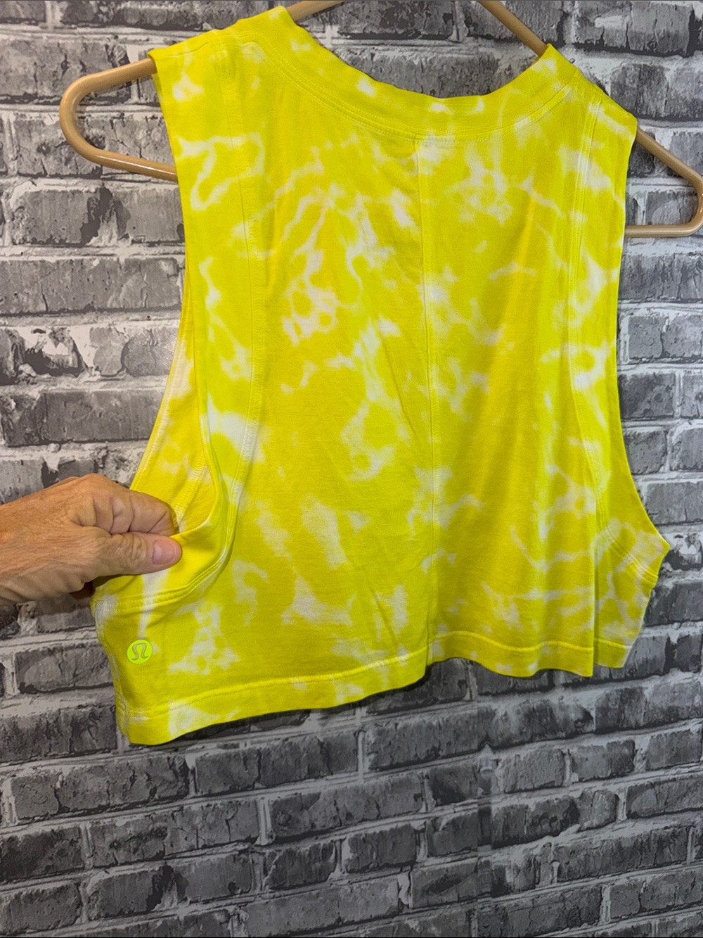 lululemon athletica Yellow Tie-Dye Cropped Tank Top